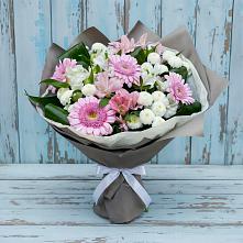 Букет цветов из:  Герберы, Альстромерии и Хризантемы #REPLACE_PRED# Калининграде