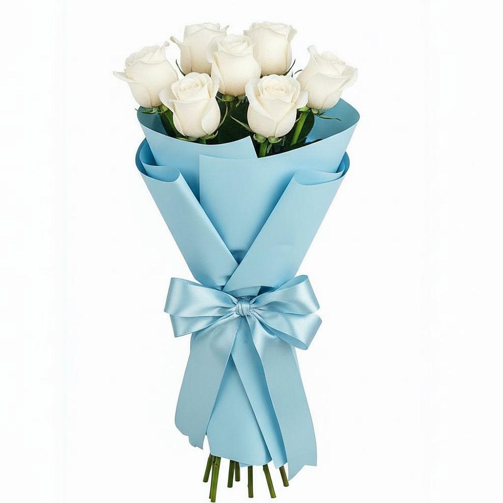 7 Белых роз Проуд в Калининграде Букет 7 белых роз Проуд в Калининграде