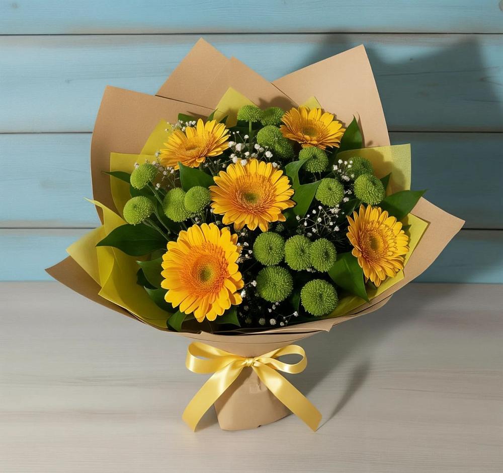Букет цветов из: Герберы и Хризантемы в Калининграде