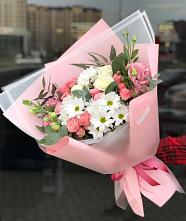 Букет цветов из:  Розы, Лизиантусы и Хризантемы в Калининграде
